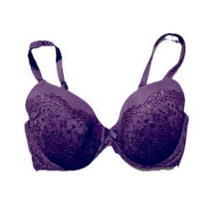 NWOT Victoria's Secret Body by Victoria Demi Lined Purple Lace Bra 32DD